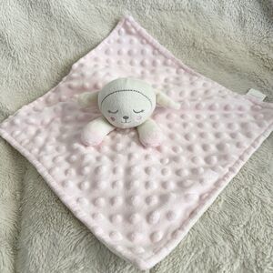 Kidgets Pink Lamb Sheep Minky Dot Security Baby Blanket Lovey 12" Plush Toy
